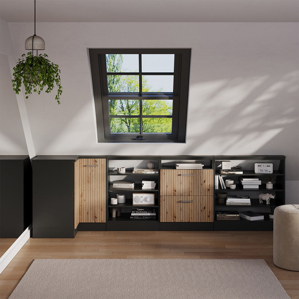 Vicco Mobile sottotetto Mobile angolare Rovere artigianale/antracite 75.6 x 81.6 cm con 1 porta