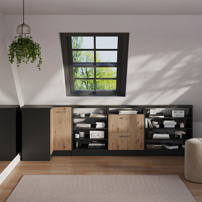 Vicco Mobile sottotetto Mobile angolare Rovere artigianale/antracite 75.6 x 81.6 cm con 1 porta