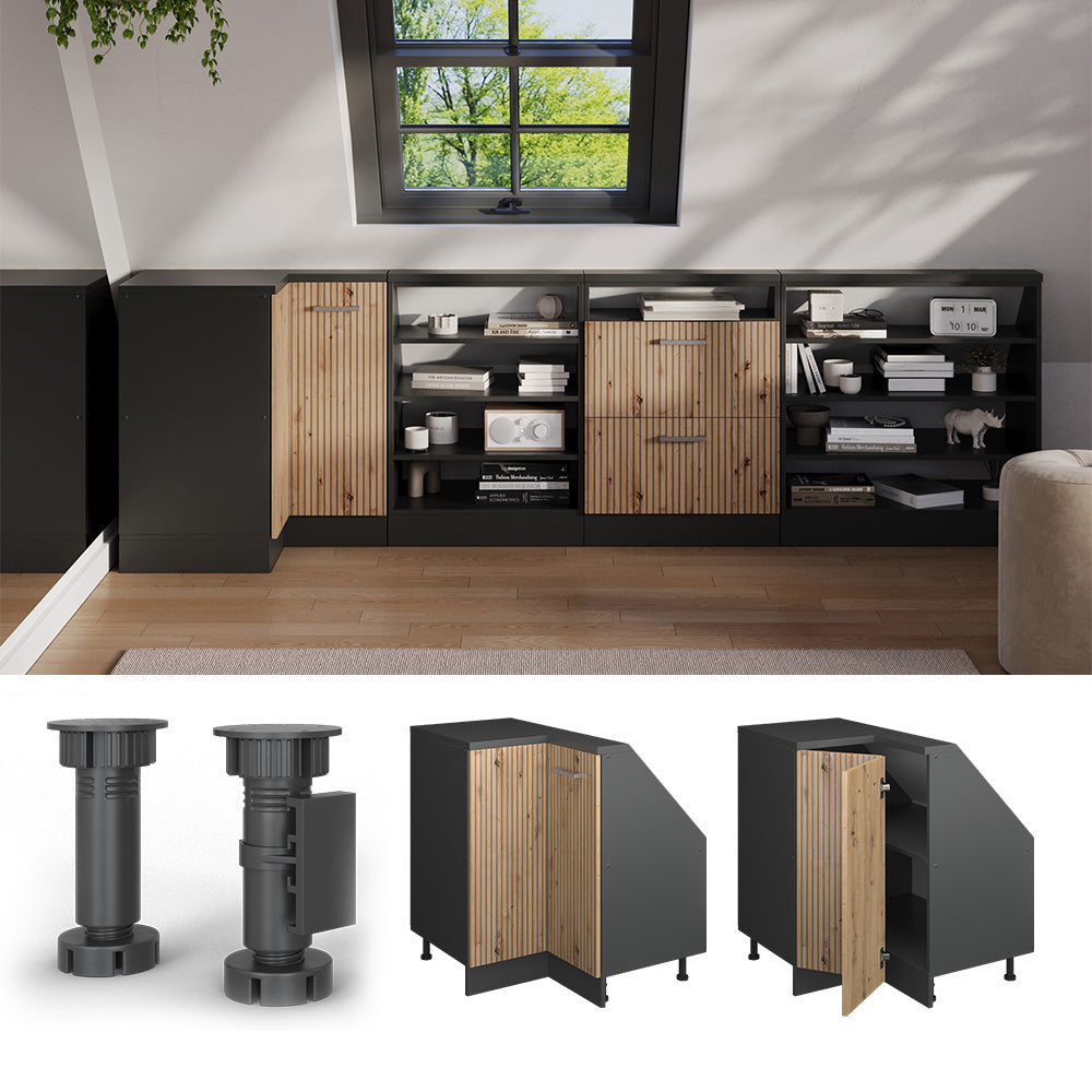 Vicco Mobile sottotetto Mobile angolare Rovere artigianale/antracite 75.6 x 81.6 cm con 1 porta