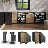 Vicco Mobile sottotetto Mobile angolare Rovere artigianale/antracite 75.6 x 81.6 cm con 1 porta