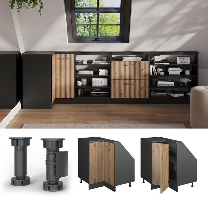 Vicco Mobile sottotetto Mobile angolare Rovere artigianale/antracite 75.6 x 81.6 cm con 1 porta