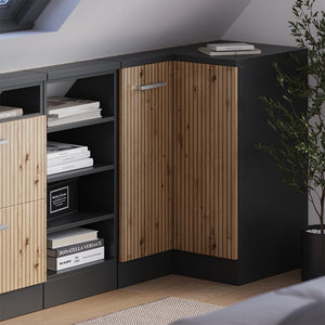 Vicco Mobile sottotetto Mobile angolare Rovere artigianale/antracite 75.6 x 81.6 cm con 1 porta