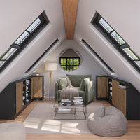 Vicco Mobile sottotetto Mobile angolare Rovere artigianale/antracite 75.6 x 81.6 cm con 1 porta