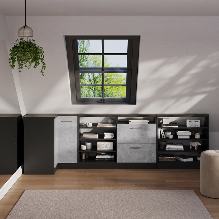 Vicco Mobile sottotetto Mobile angolare Calcestruzzo/antracite 75.6 x 81.6 cm con 1 porta