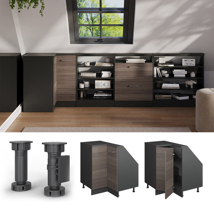 Vicco Mobile sottotetto Mobile angolare Grigio nobile/antracite 75.6 x 81.6 cm con 1 porta