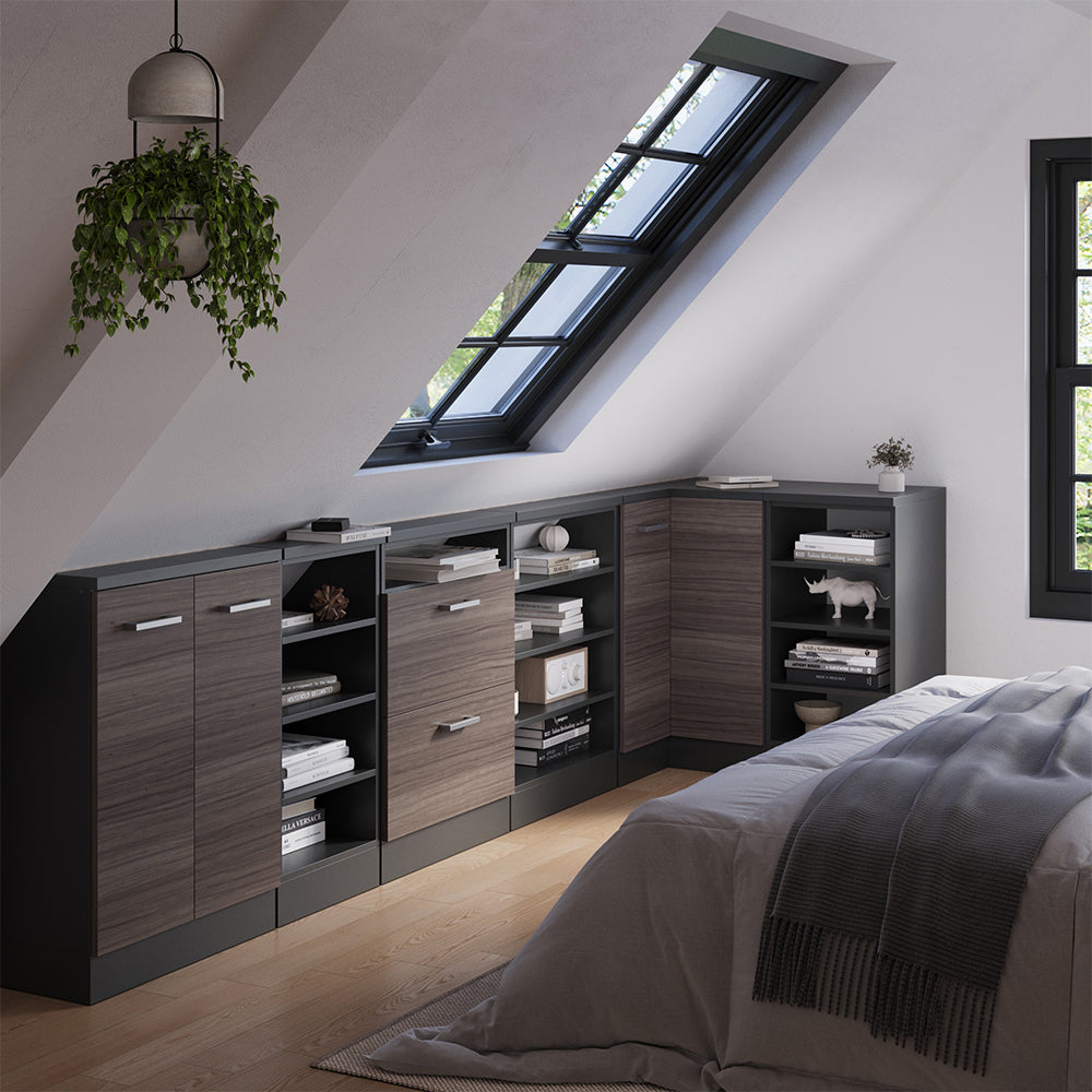 Vicco Mobile sottotetto Mobile angolare Grigio nobile/antracite 75.6 x 81.6 cm con 1 porta