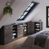 Vicco Mobile sottotetto Mobile angolare Grigio nobile/antracite 75.6 x 81.6 cm con 1 porta