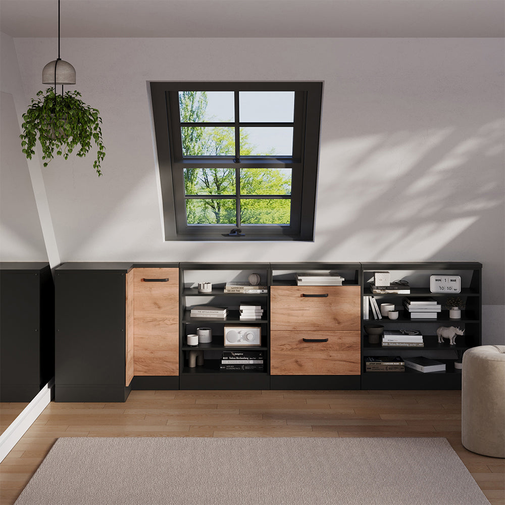 Vicco Mobile sottotetto Mobile angolare Quercia dorata/antracite 75.6 x 81.6 cm con 1 porta