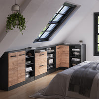 Vicco Mobile sottotetto Mobile angolare Quercia dorata/antracite 75.6 x 81.6 cm con 1 porta