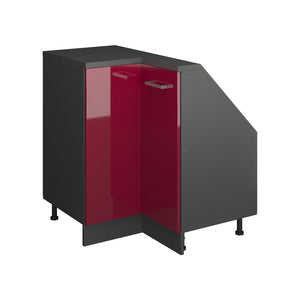 Vicco Mobile sottotetto Mobile angolare Rosso lucido/antracite 75.6 x 81.6 cm con 1 porta