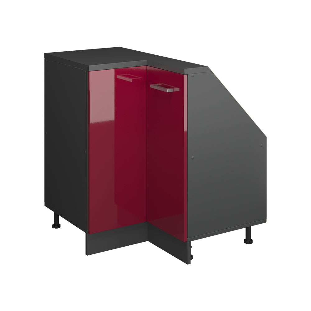 Vicco Mobile cucina angolare per sottotetto Rosso lucido 75.6 cm con 1 porta