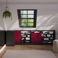 Vicco Mobile sottotetto Mobile angolare Rosso lucido/antracite 75.6 x 81.6 cm con 1 porta