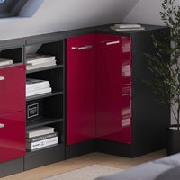 Vicco Mobile sottotetto Mobile angolare Rosso lucido/antracite 75.6 x 81.6 cm con 1 porta