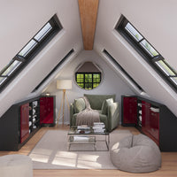 Vicco Mobile sottotetto Mobile angolare Rosso lucido/antracite 75.6 x 81.6 cm con 1 porta