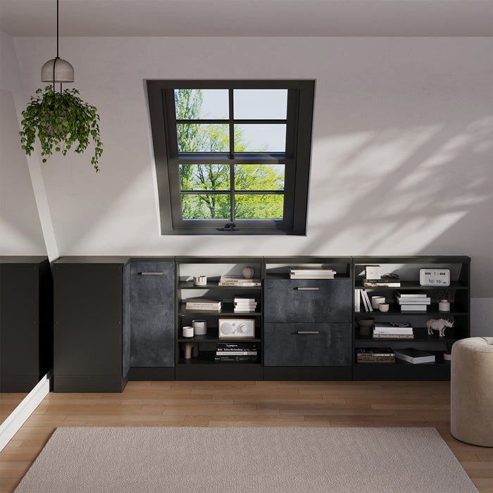 Vicco Mobile sottotetto Mobile angolare Calcestruzzo nero/antracite 75.6 x 81.6 cm con 1 porta