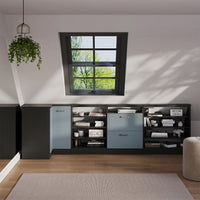 Vicco Mobile sottotetto Mobile angolare Blu-grigio/antracite 75.6 x 81.6 cm con 1 porta