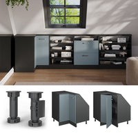 Vicco Mobile sottotetto Mobile angolare Blu-grigio/antracite 75.6 x 81.6 cm con 1 porta