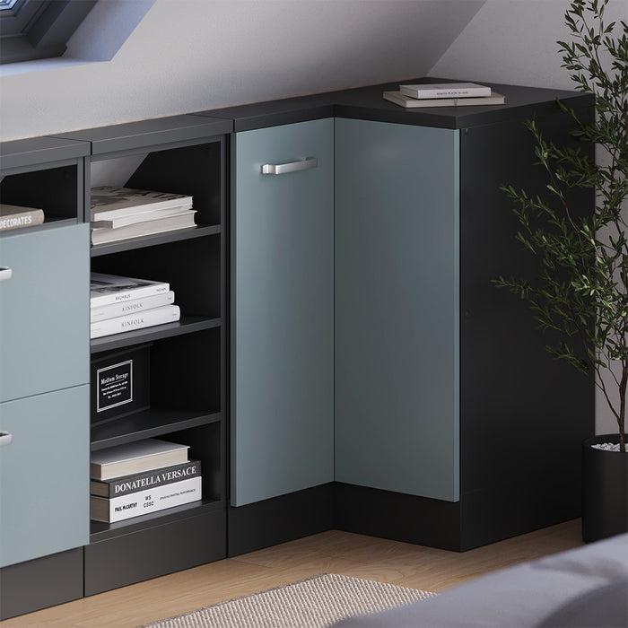 Vicco Mobile sottotetto Mobile angolare Blu-grigio/antracite 75.6 x 81.6 cm con 1 porta