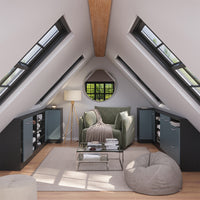 Vicco Mobile sottotetto Mobile angolare Blu-grigio/antracite 75.6 x 81.6 cm con 1 porta