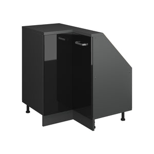 Vicco Mobile cucina angolare per sottotetto Nero lucido 75.6 cm con 1 porta