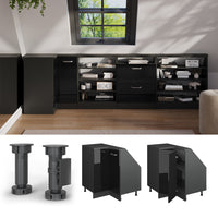Vicco Mobile sottotetto Mobile angolare Nero lucido/antracite 75.6 x 81.6 cm con 1 porta