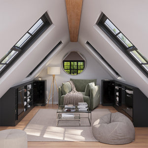 Vicco Mobile sottotetto Mobile angolare Nero lucido/antracite 75.6 x 81.6 cm con 1 porta