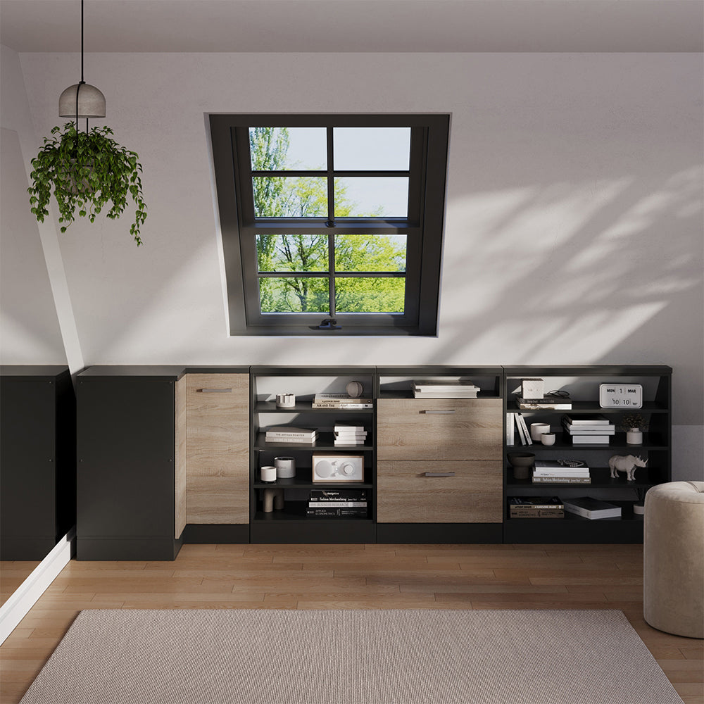 Vicco Mobile sottotetto Mobile angolare Sonoma/antracite 75.6 x 81.6 cm con 1 porta