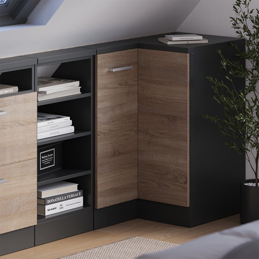 Vicco Mobile sottotetto Mobile angolare Sonoma/antracite 75.6 x 81.6 cm con 1 porta