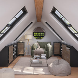 Vicco Mobile sottotetto Mobile angolare Sonoma/antracite 75.6 x 81.6 cm con 1 porta