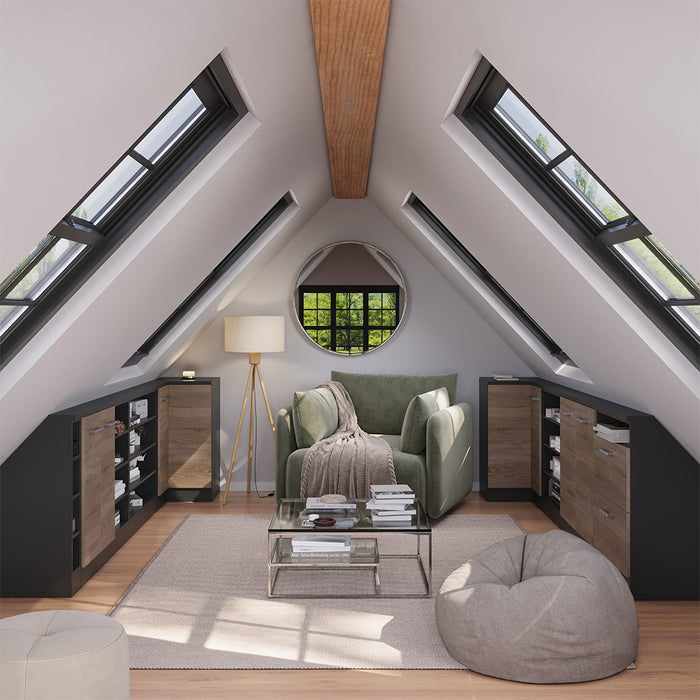 Vicco Mobile sottotetto Mobile angolare Sonoma/antracite 75.6 x 81.6 cm con 1 porta