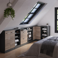 Vicco Mobile sottotetto Mobile angolare Sonoma/antracite 75.6 x 81.6 cm con 1 porta