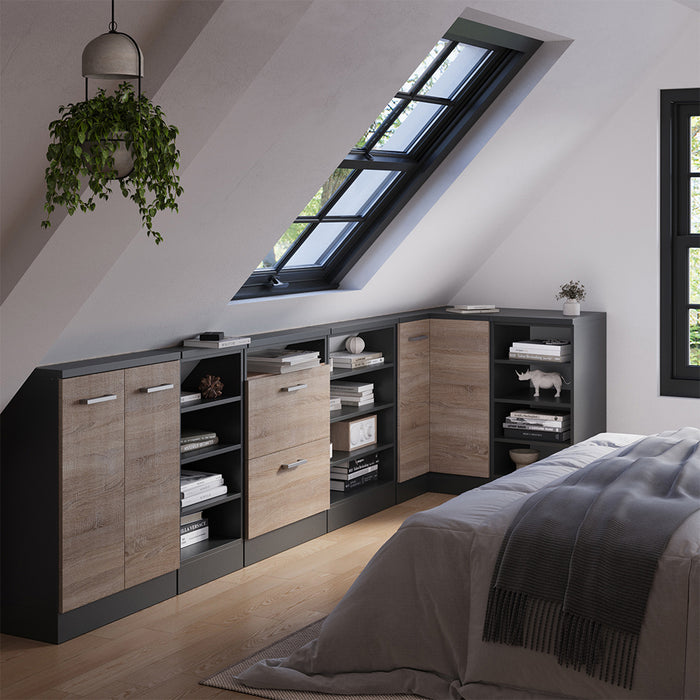 Vicco Mobile sottotetto Mobile angolare Sonoma/antracite 75.6 x 81.6 cm con 1 porta