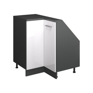 Vicco Mobile cucina angolare per sottotetto Bianco lucido 75.6 cm con 1 porta
