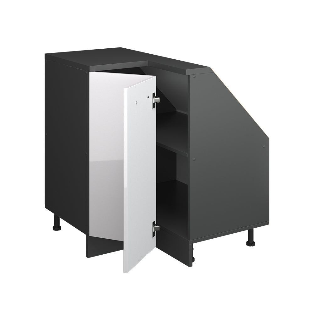 Vicco Mobile sottotetto Mobile angolare Bianco lucido/antracite 75.6 x 81.6 cm con 1 porta