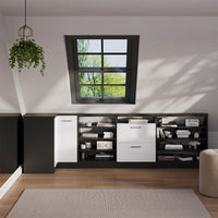 Vicco Mobile sottotetto Mobile angolare Bianco lucido/antracite 75.6 x 81.6 cm con 1 porta