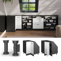 Vicco Mobile sottotetto Mobile angolare Bianco lucido/antracite 75.6 x 81.6 cm con 1 porta