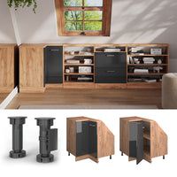 Vicco Mobile sottotetto Mobile angolare Antracite lucido/oro power oak 75.6 x 81.6 cm con 1 porta