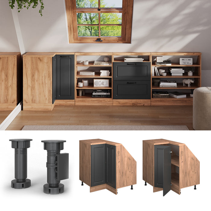 Vicco Mobile sottotetto Mobile angolare Antracite Country House/oro Kraft Oak 75.6 x 81.6 cm con 1 porta