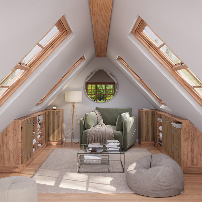 Vicco Mobile cucina angolare per sottotetto Rovere artigianale 75.6 cm con 1 porta