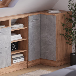 Vicco Mobile sottotetto Mobile angolare Calcestruzzo/quercia dorata 75.6 x 81.6 cm con 1 porta