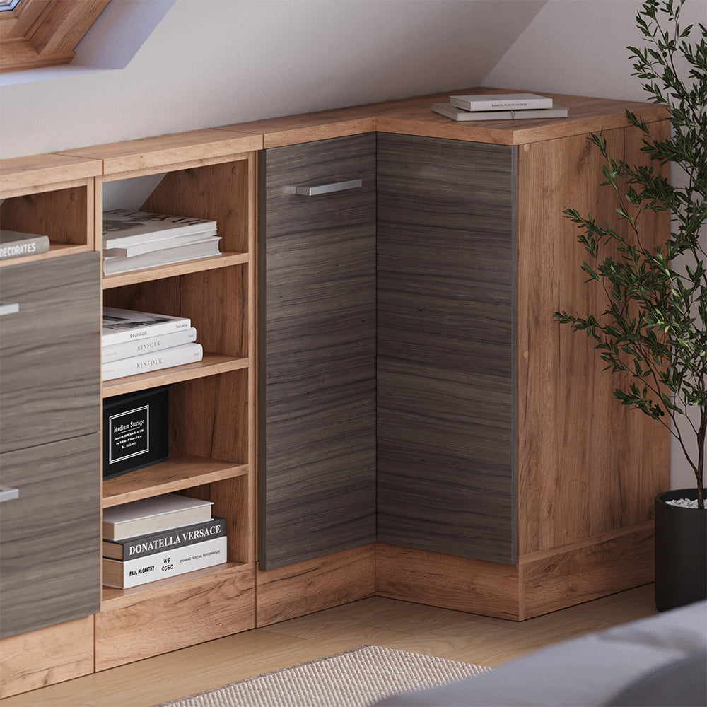 Vicco Mobile sottotetto Mobile angolare Grigio nobile/rovere dorato 75.6 x 81.6 cm con 1 porta