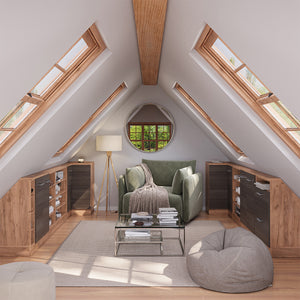 Vicco Mobile sottotetto Mobile angolare Grigio nobile/rovere dorato 75.6 x 81.6 cm con 1 porta