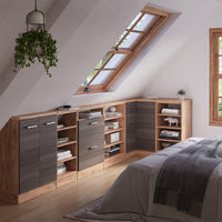 Vicco Mobile sottotetto Mobile angolare Grigio nobile/rovere dorato 75.6 x 81.6 cm con 1 porta