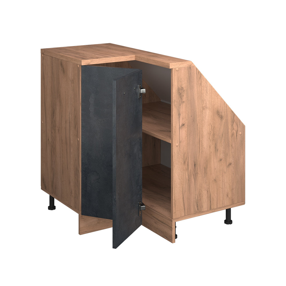 Vicco Mobile sottotetto Mobile angolare Calcestruzzo nero/quercia dorata 75.6 x 81.6 cm con 1 porta