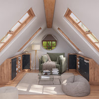 Vicco Mobile sottotetto Mobile angolare Calcestruzzo nero/quercia dorata 75.6 x 81.6 cm con 1 porta