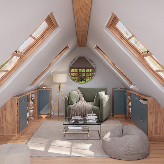 Vicco Mobile cucina angolare per sottotetto Grigio-blu 75.6 cm con 1 porta