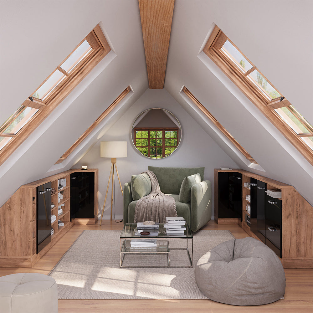 Vicco Mobile sottotetto Mobile angolare Rovere nero/oro lucido 75.6 x 81.6 cm con 1 porta