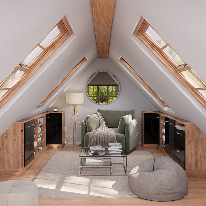 Vicco Mobile sottotetto Mobile angolare Rovere nero/oro lucido 75.6 x 81.6 cm con 1 porta