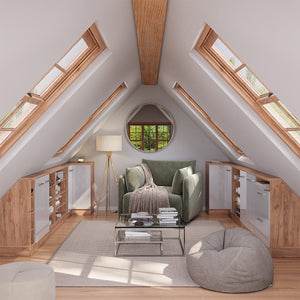 Vicco Mobile sottotetto Mobile angolare Bianco lucido/oro power oak 75.6 x 81.6 cm con 1 porta