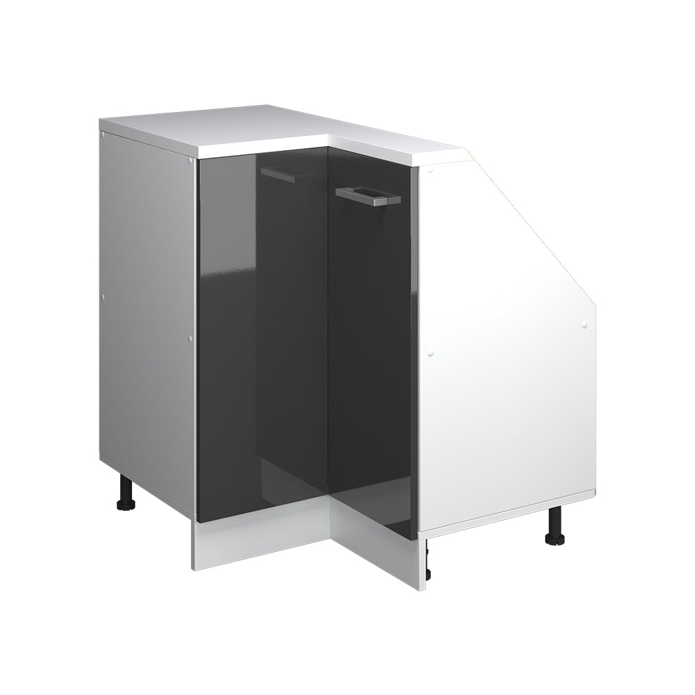 Vicco Mobile sottotetto Mobile angolare Antracite lucido/bianco 75.6 x 81.6 cm con 1 porta